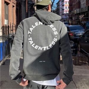 TALENTLESS Charcoal Hoodie with Logo